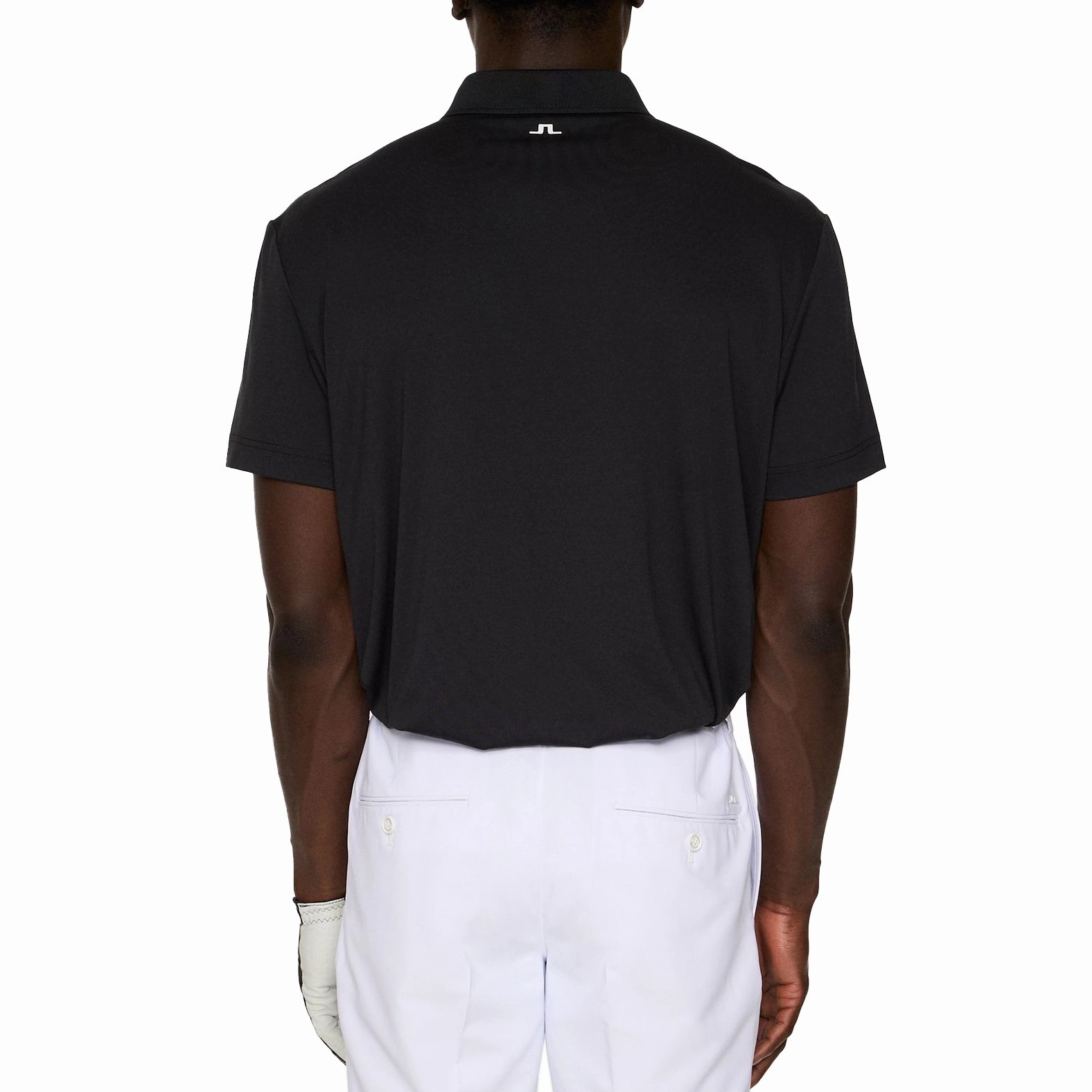 Oversized Silhouette Bamboo Fiber Blend J.Lindeberg Klas Golf Polo Shirt - Black