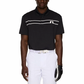 J.Lindeberg Klas Golf Polo Shirt - Black Breathable mesh lining