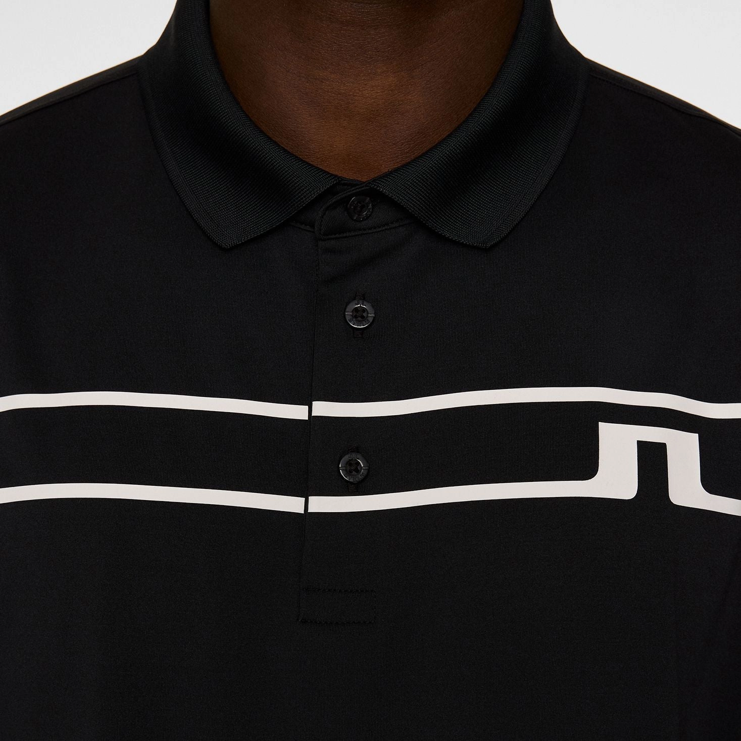 Sun Protection UPF 50 J.Lindeberg Klas Golf Polo Shirt - Black