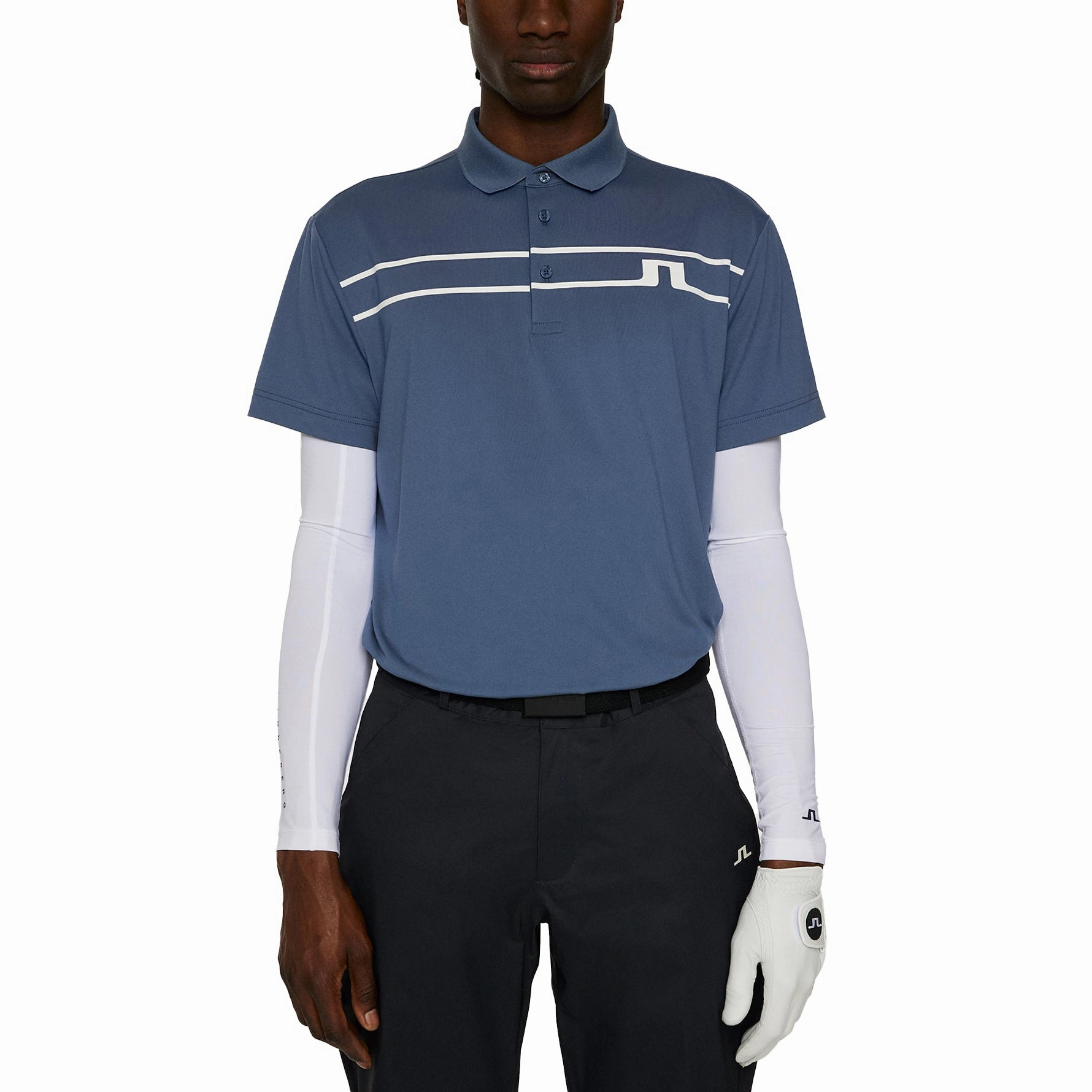 AntiFade Technology Sweat Absorbing J.Lindeberg Klas Golf Polo Shirt - Vintage Indigo