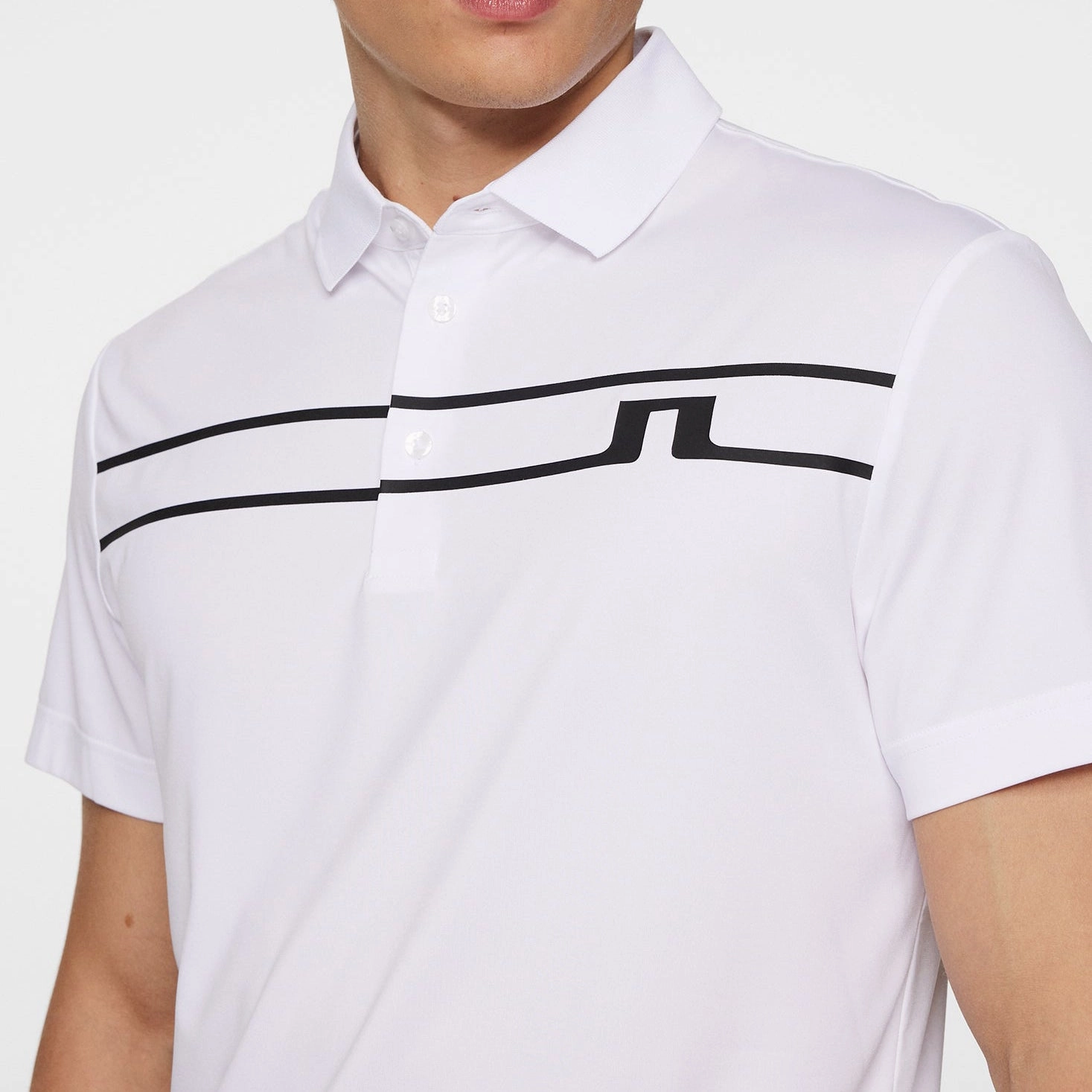 J.Lindeberg Klas Golf Polo Shirt - White Seamless Shoulder
