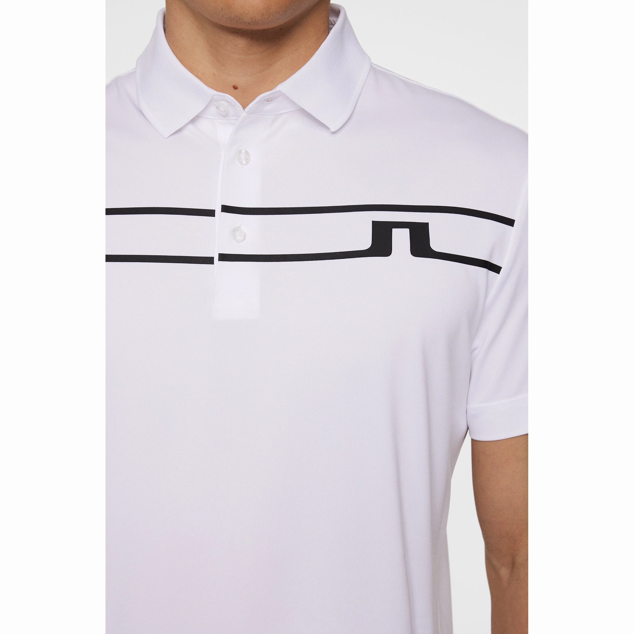 Ventilated Side Panels Anti Pilling Surface J.Lindeberg Klas Golf Polo Shirt - White