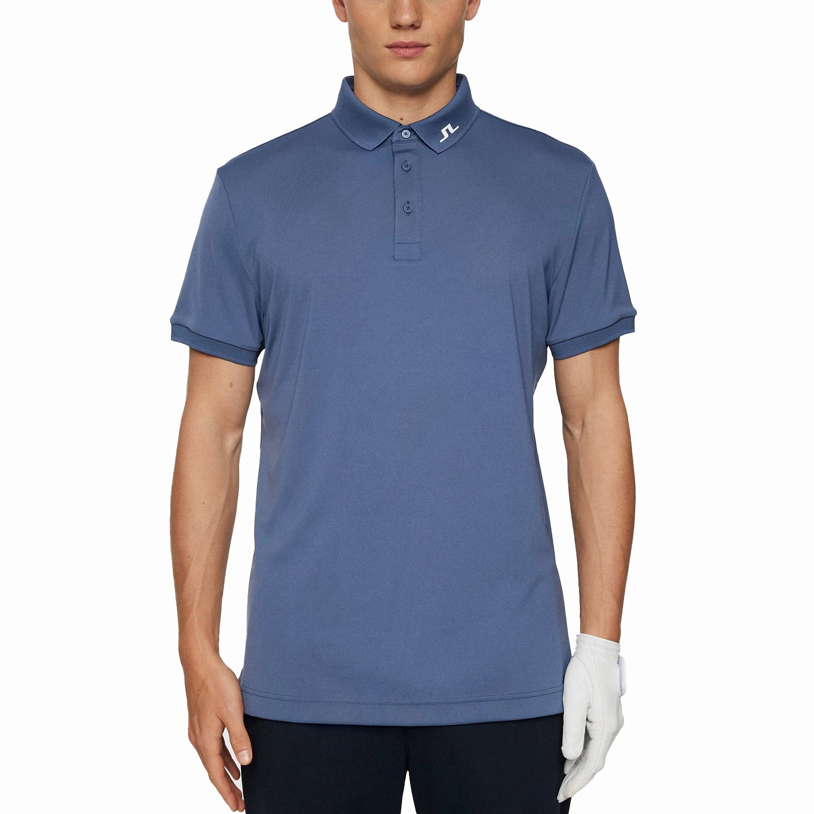 J.Lindeberg KV Golf Polo Shirt - Vintage Indigo Reinforced Stitching Non Restrictive Cuff
