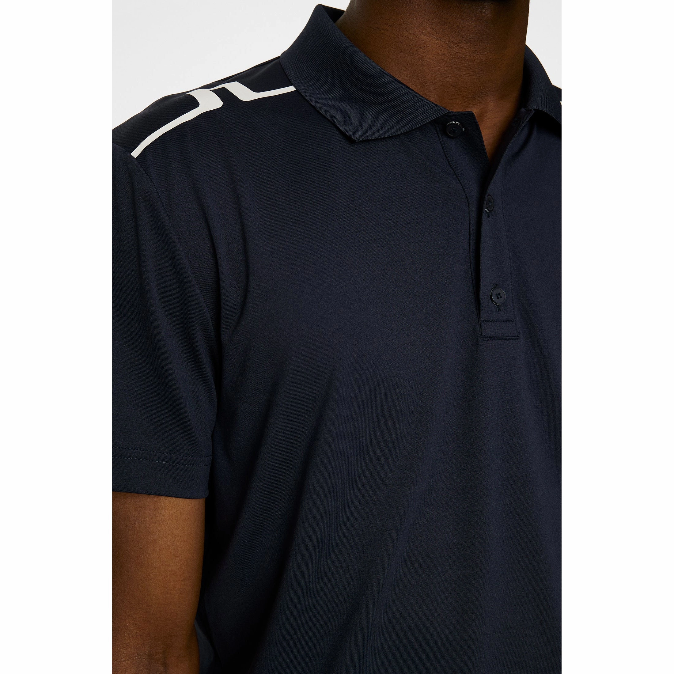 J.Lindeberg Lionel Golf Polo Shirt - JL Navy Classic Neckline