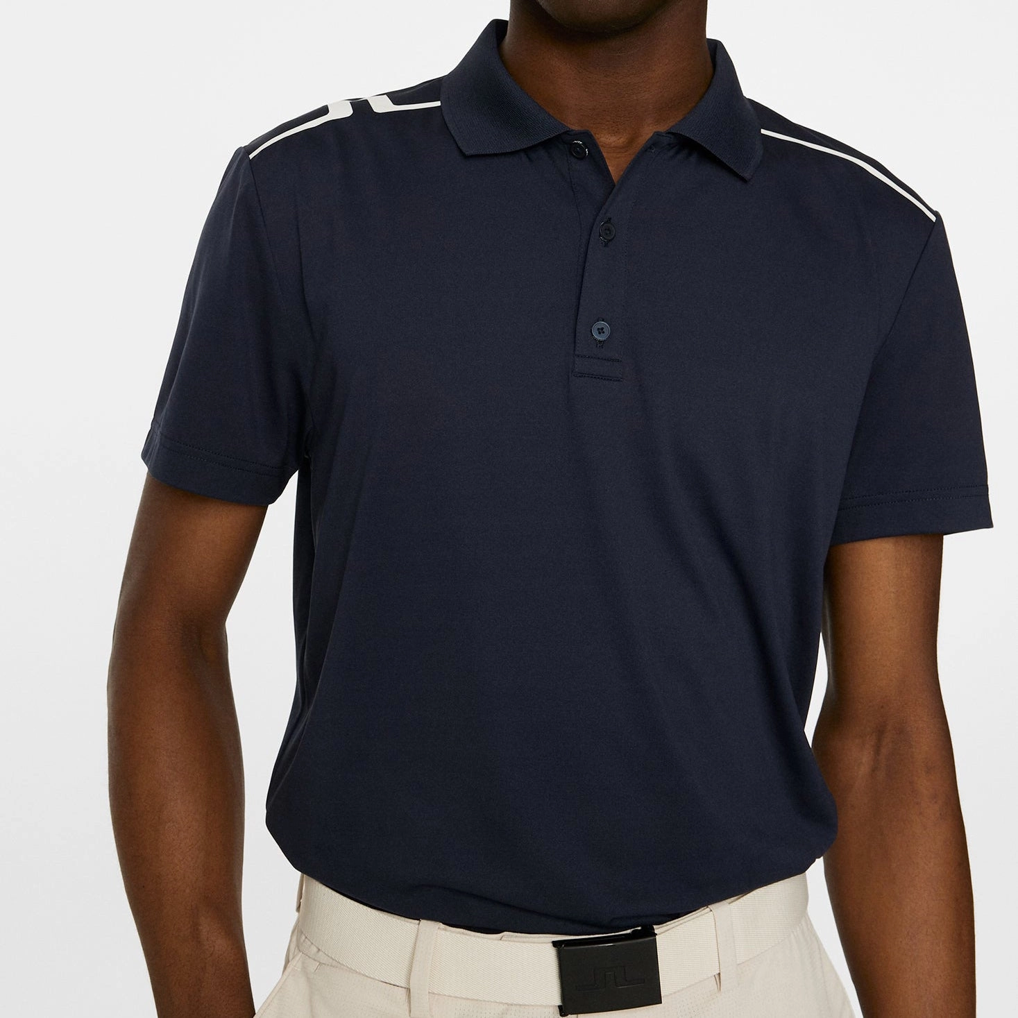 J.Lindeberg Lionel Golf Polo Shirt - JL Navy Lightweight Comfort Breathable knit