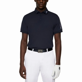 J.Lindeberg Tour Tech Regular Fit Golf Polo Shirt - JL Navy Breathable Jersey