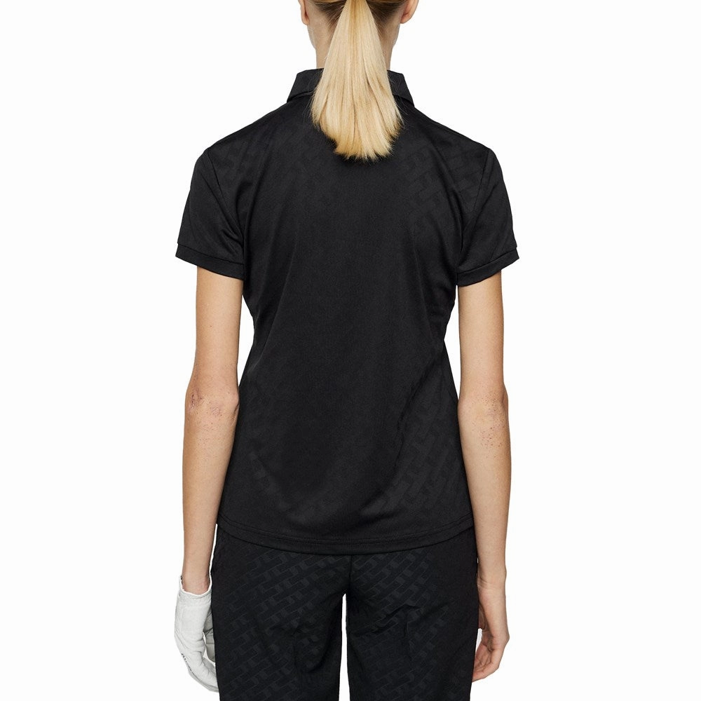 Dress Up Or Down J.Lindeberg Women's Alaya Jacquard Golf Polo Shirt - Black