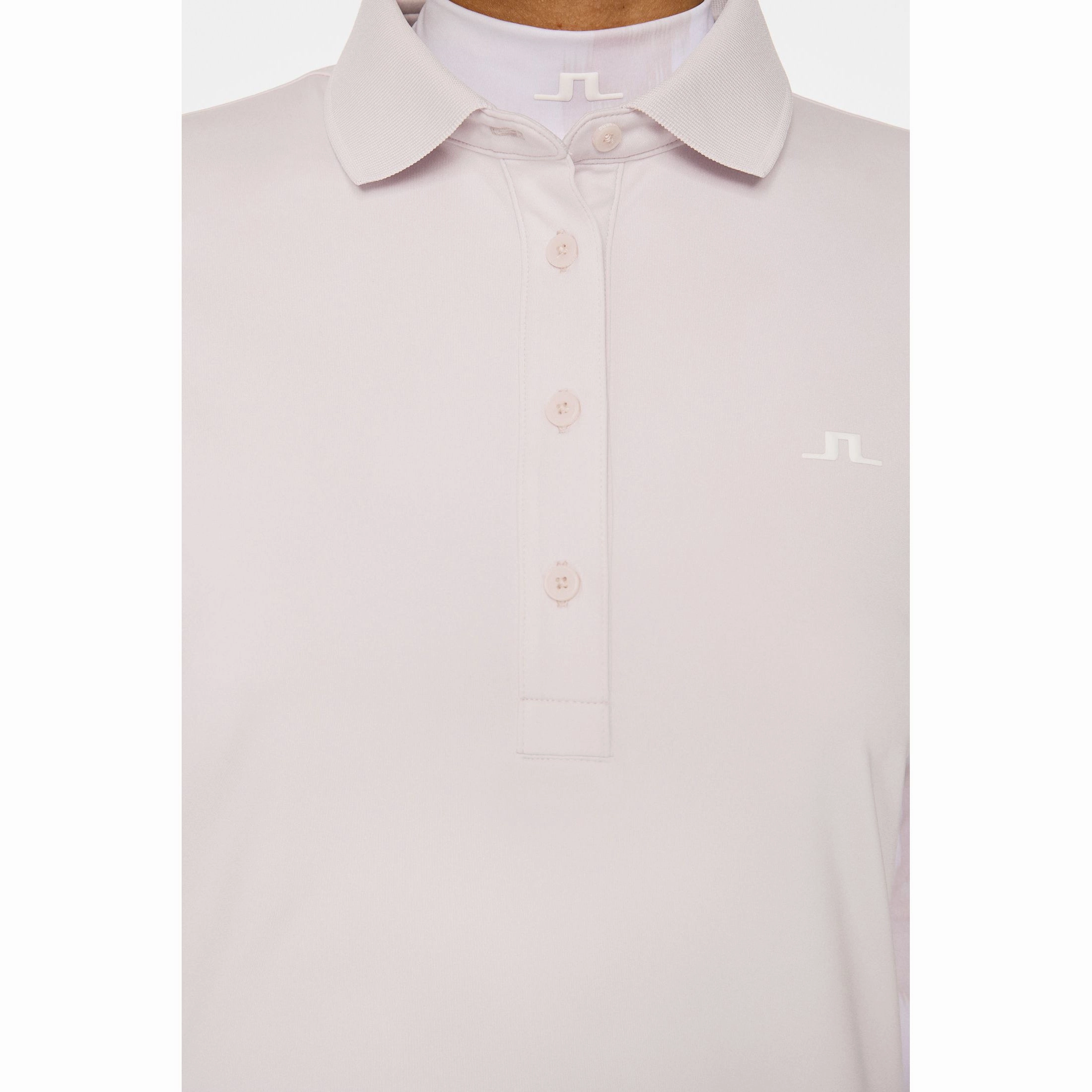 J.Lindeberg Women's Cassie Golf Polo Shirt - Grey Lilac Bamboo Fiber Blend QuickDry Technology