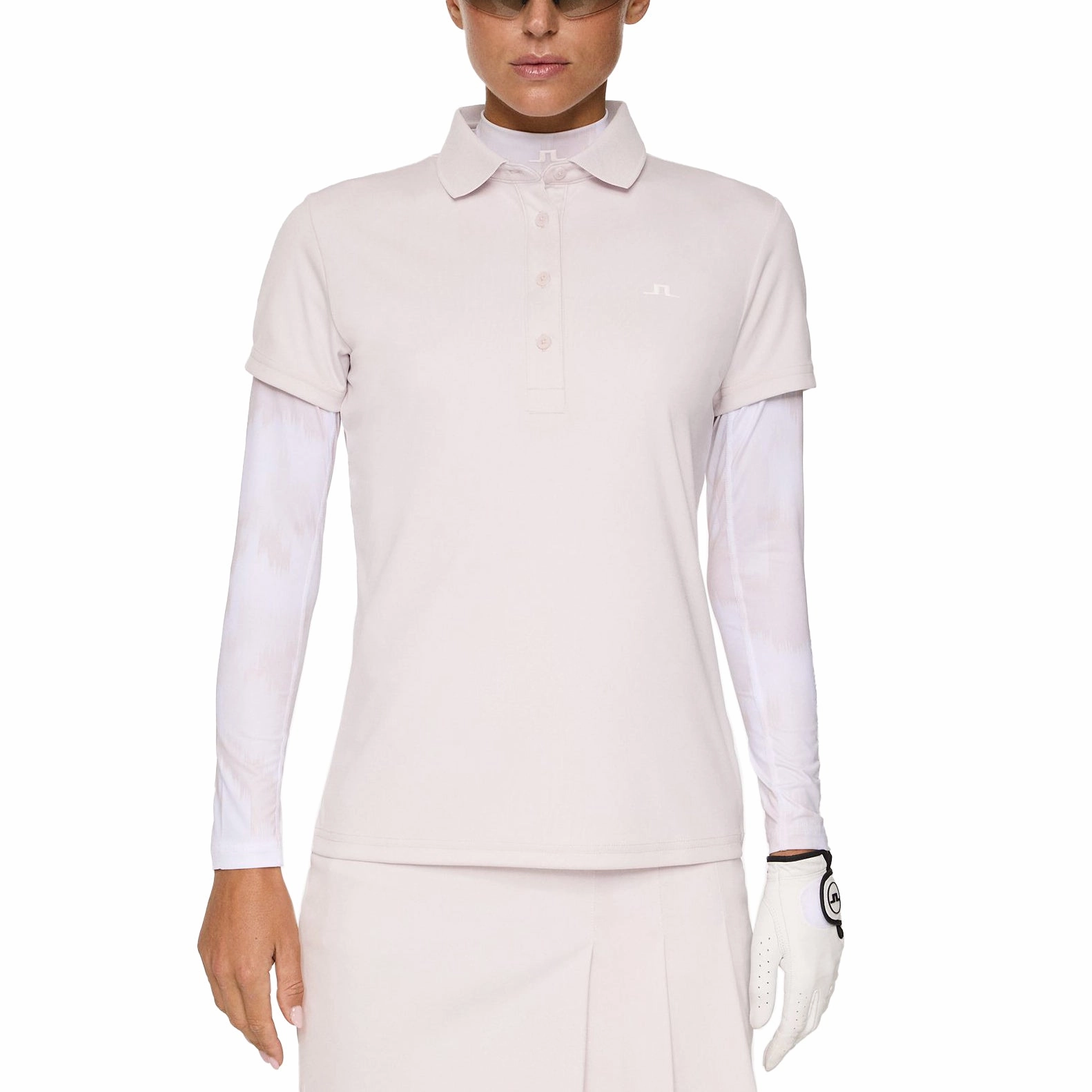 J.Lindeberg Women's Cassie Golf Polo Shirt - Grey Lilac Urban Explorer