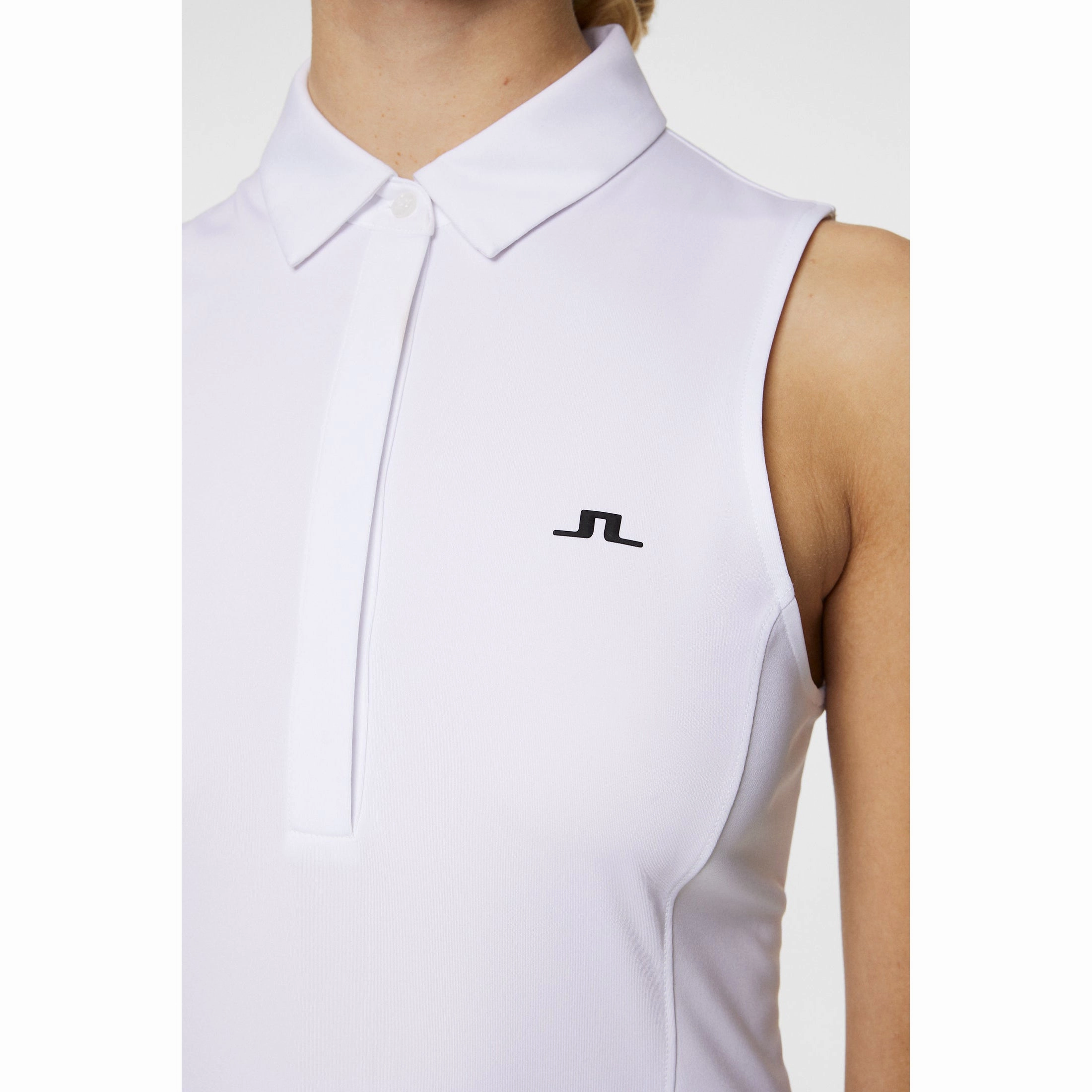J.Lindeberg Women's Dena Sleeveless Golf Polo Shirt - White golf club