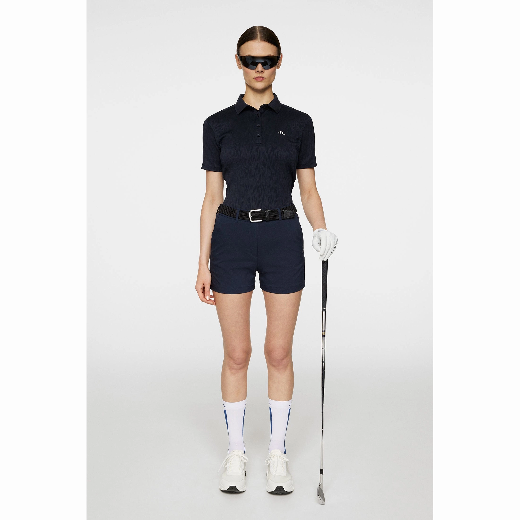 J.Lindeberg Women's Izara Golf Polo Shirt - JL Navy Bamboo Fiber Blend