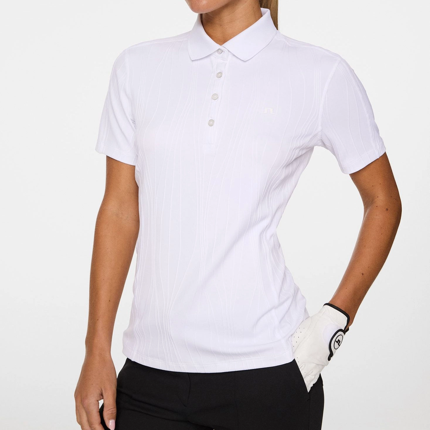 Office To Dinner Summer Office J.Lindeberg Women's Izara Golf Polo Shirt - White