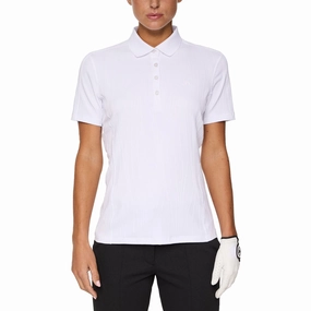 J.Lindeberg Women's Izara Golf Polo Shirt - White Soft Touch