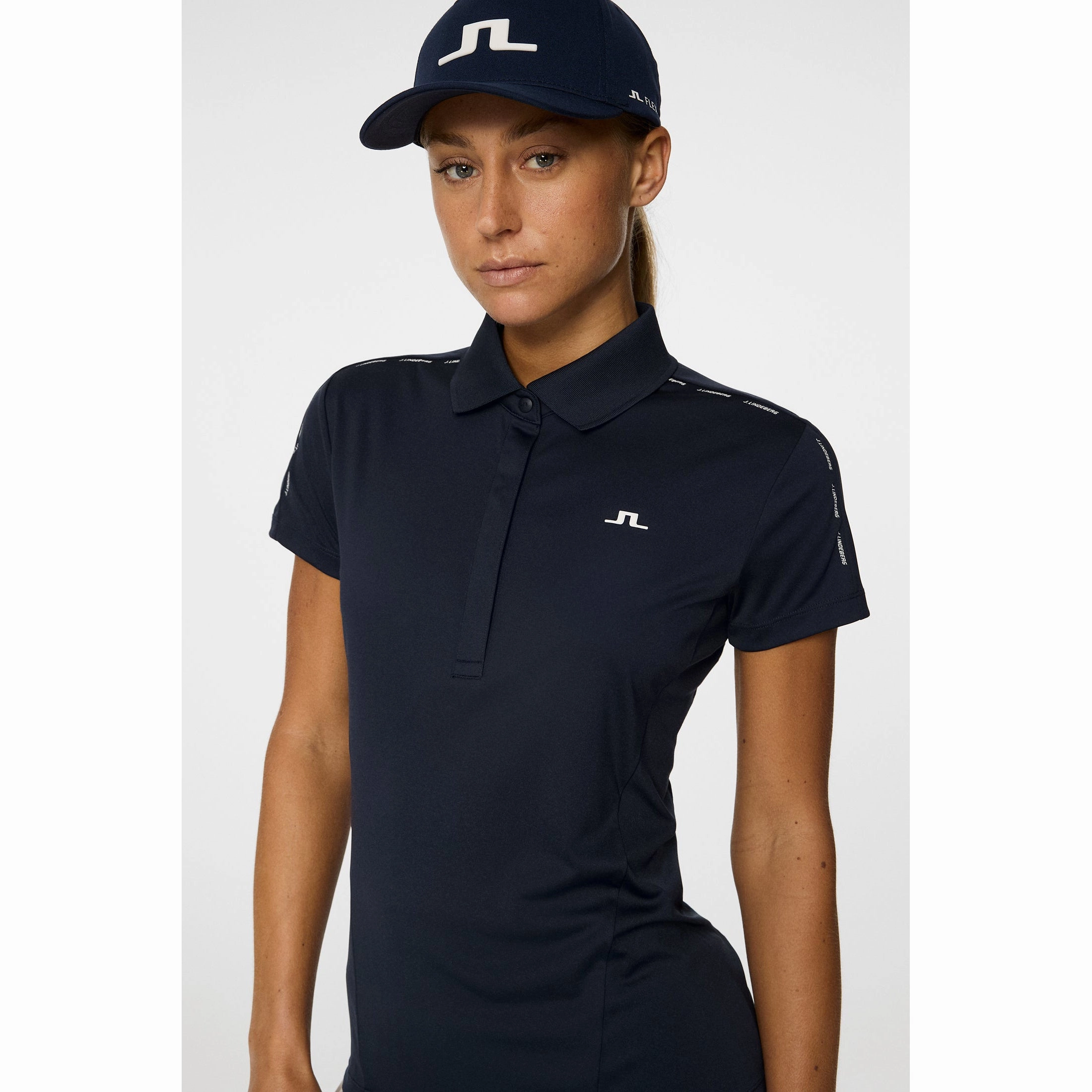 J.Lindeberg Women's Jessa Golf Polo Shirt - JL Navy Team Uniform Minimalist Design