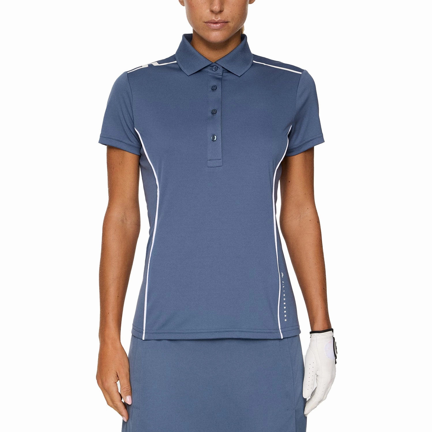 Summer Golf J.Lindeberg Women's Leyla Golf Polo Shirt - Vintage Indigo