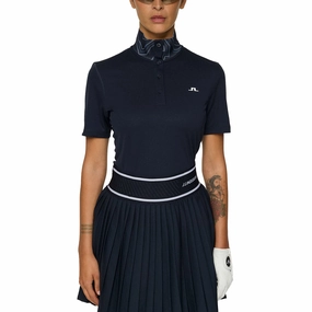 J.Lindeberg Women's Piper Golf Polo Shirt - JL Navy Sporty Look