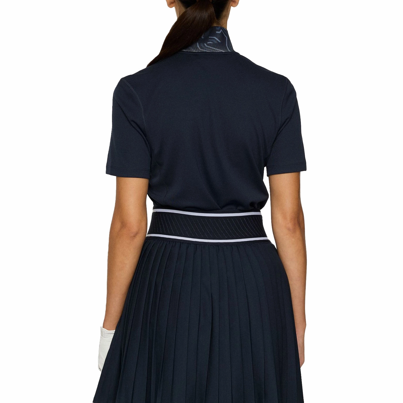 J.Lindeberg Women's Piper Golf Polo Shirt - JL Navy Relaxed Collar