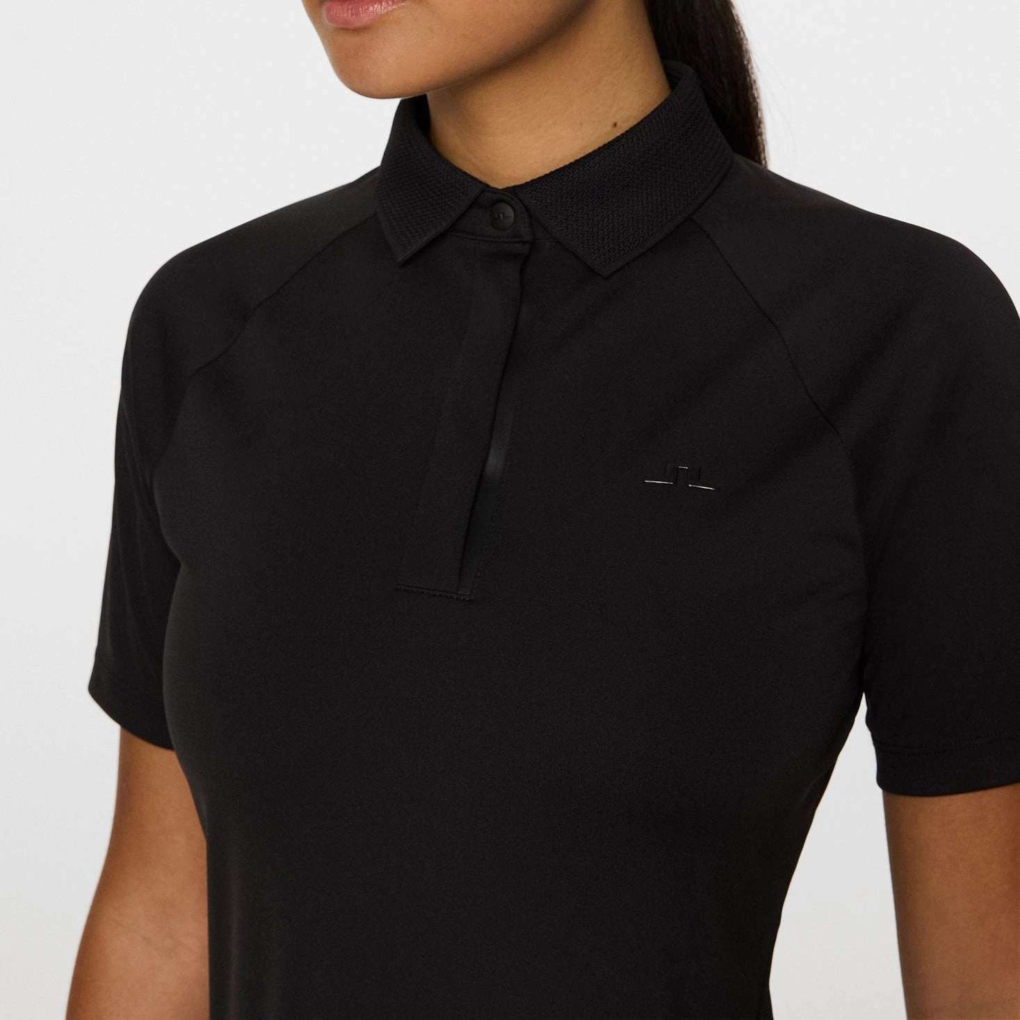 Polo Collar J.Lindeberg Women's Tara Golf Polo Shirt - Black