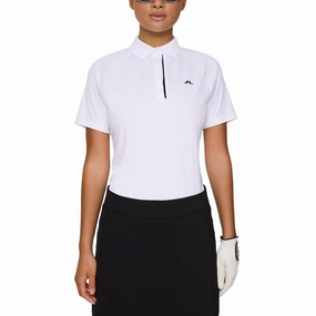 ZeroIrritation Seams J.Lindeberg Women's Tara Golf Polo Shirt - White