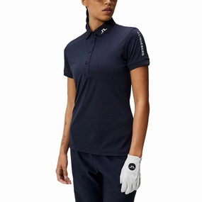 J.Lindeberg Women's Tour Tech Golf Polo Shirt - JL Navy FadeResistant Dye