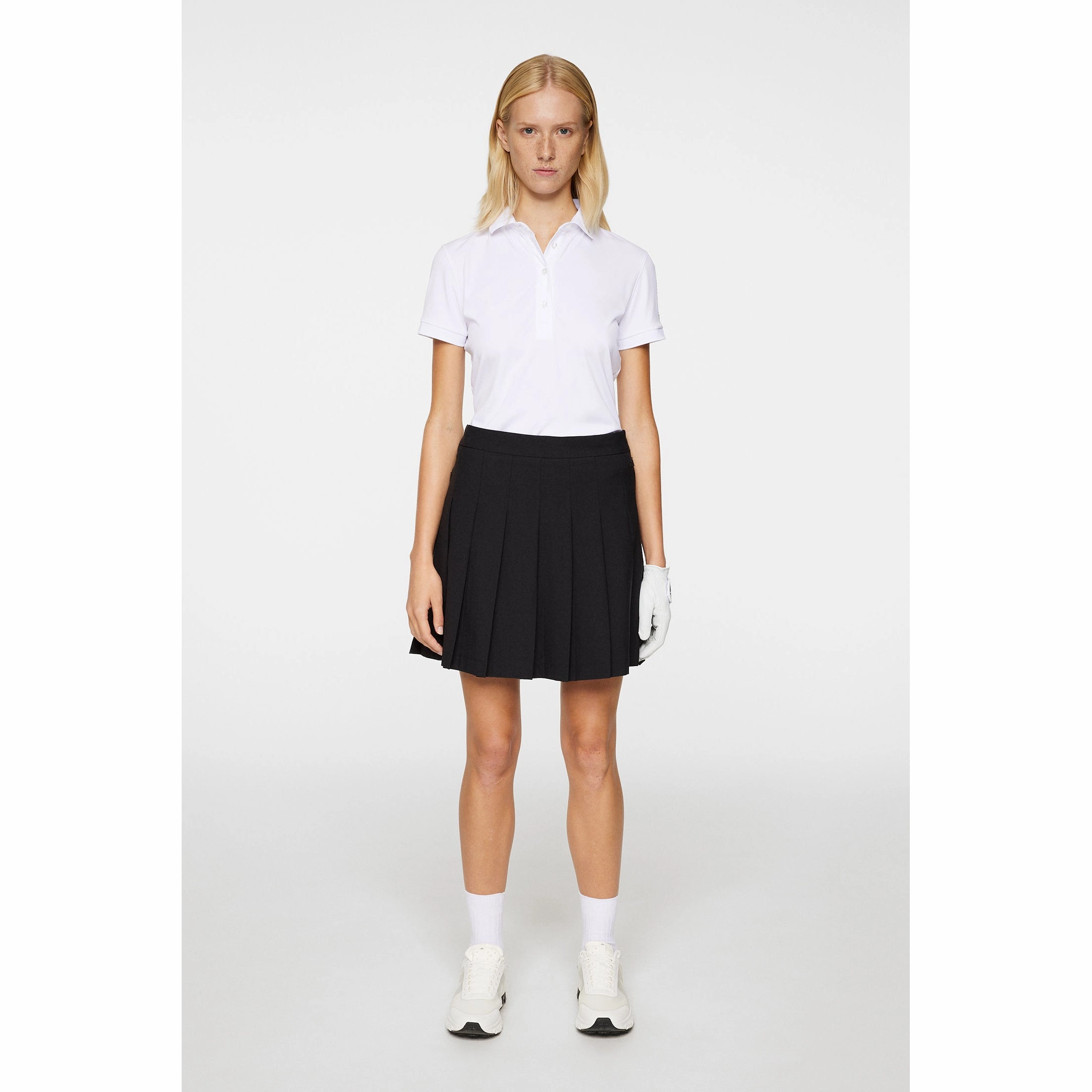 Anti Pilling Surface J.Lindeberg Women's Tour Tech Golf Polo Shirt - White