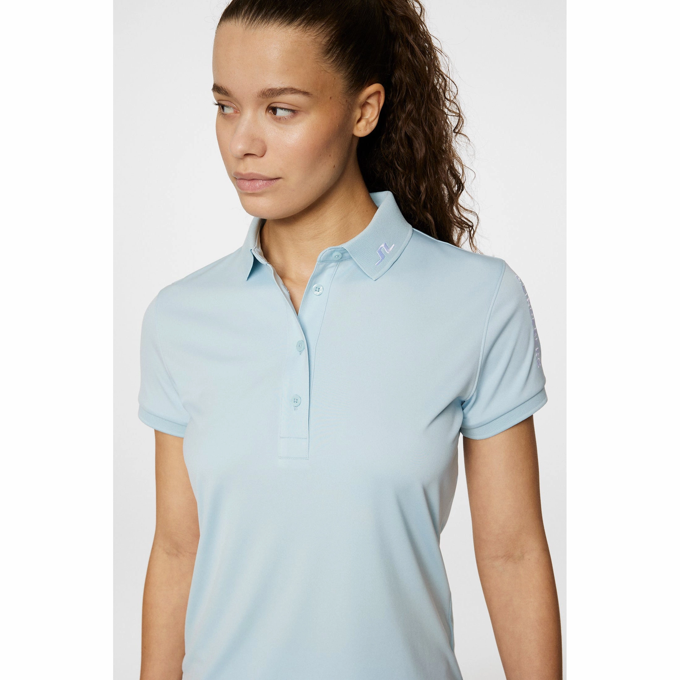 J.Lindeberg Women's Tour Tech Golf Polo Shirt - Winter Sky Lightweight Feel Clubhouse Attire