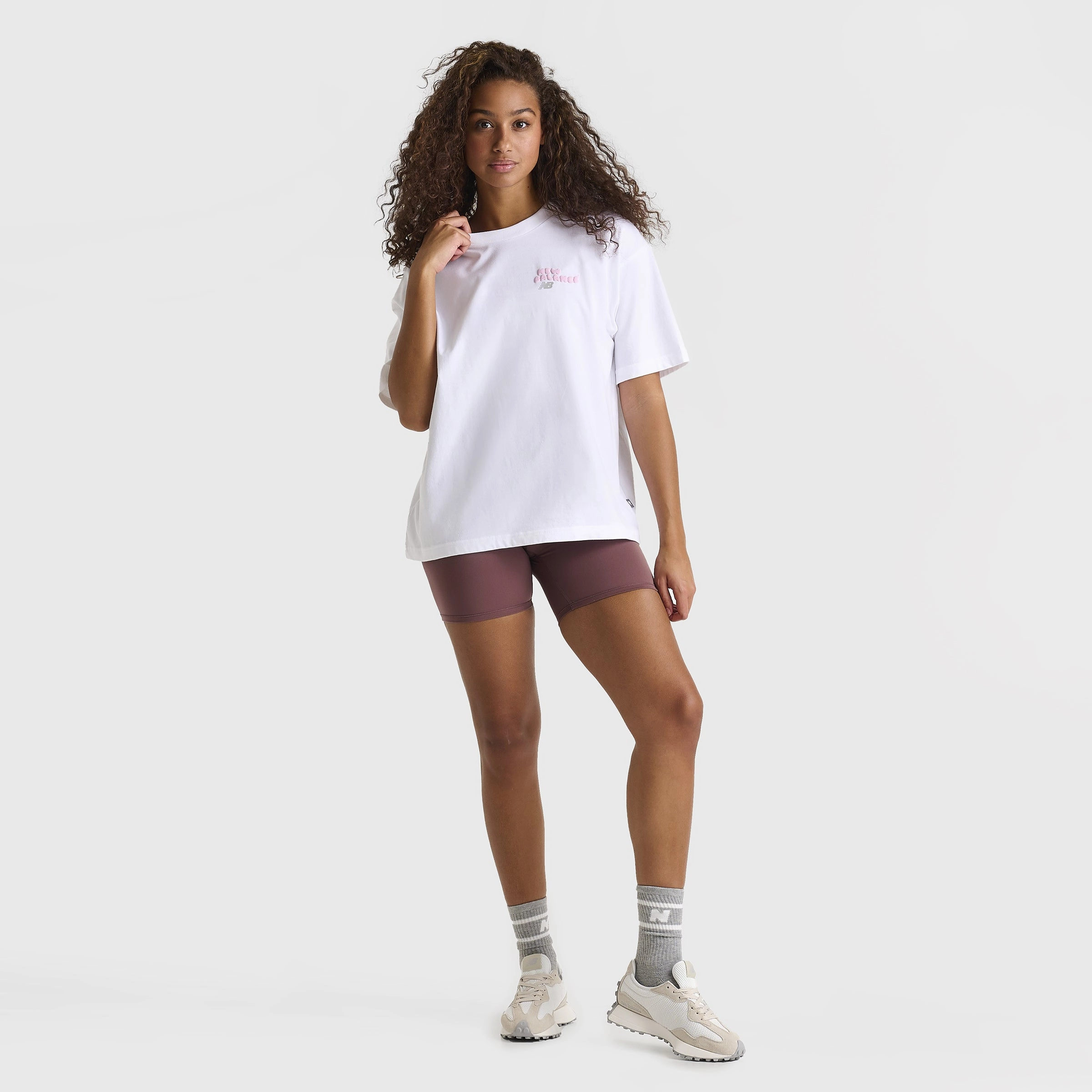 Active Style Fashion Outfit JD New Balance Women's 1906 Graphic T-Shirt / White