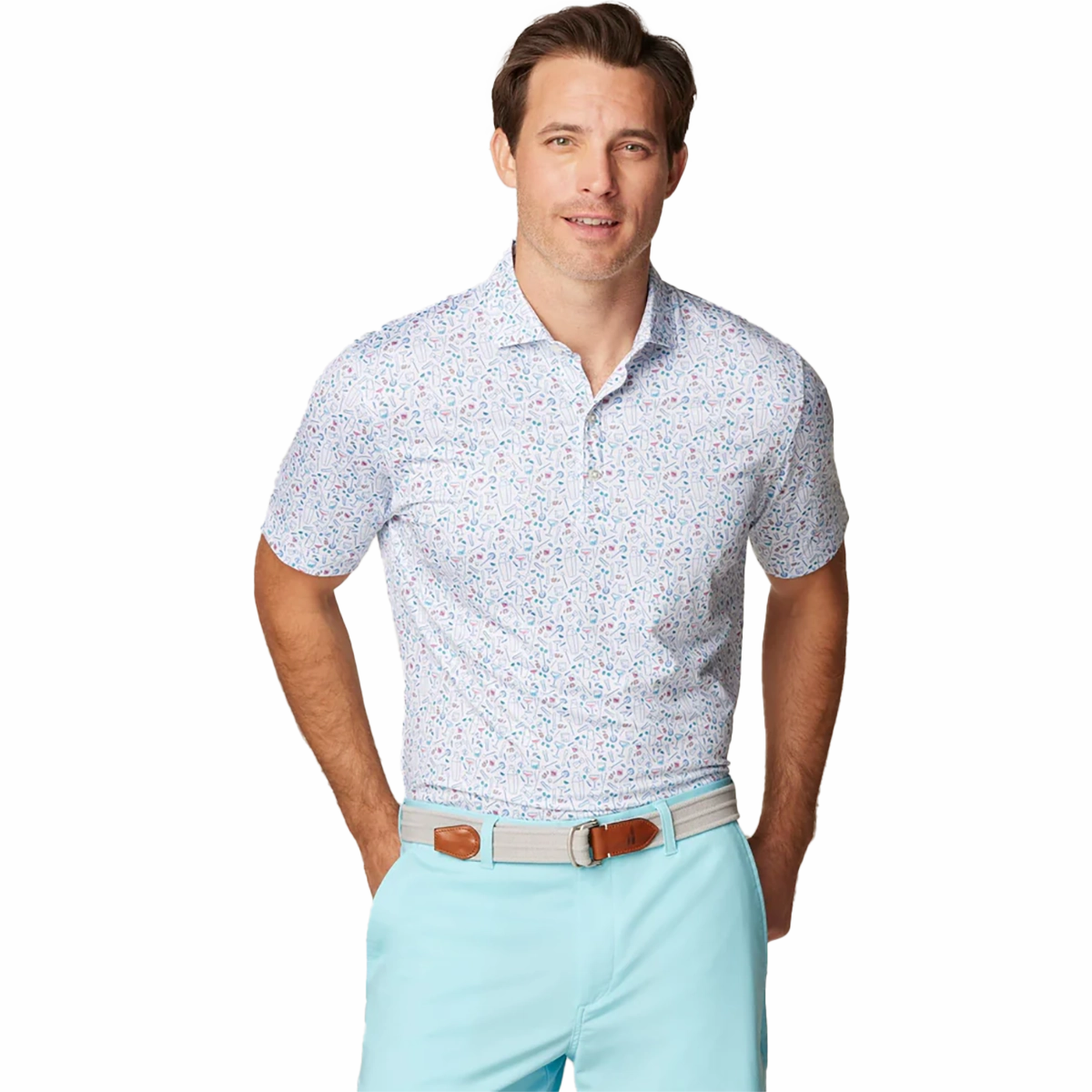 Midweight Texture Minimalist Silhouette Cut Johnnie-O Cocktail Chemistry Polo