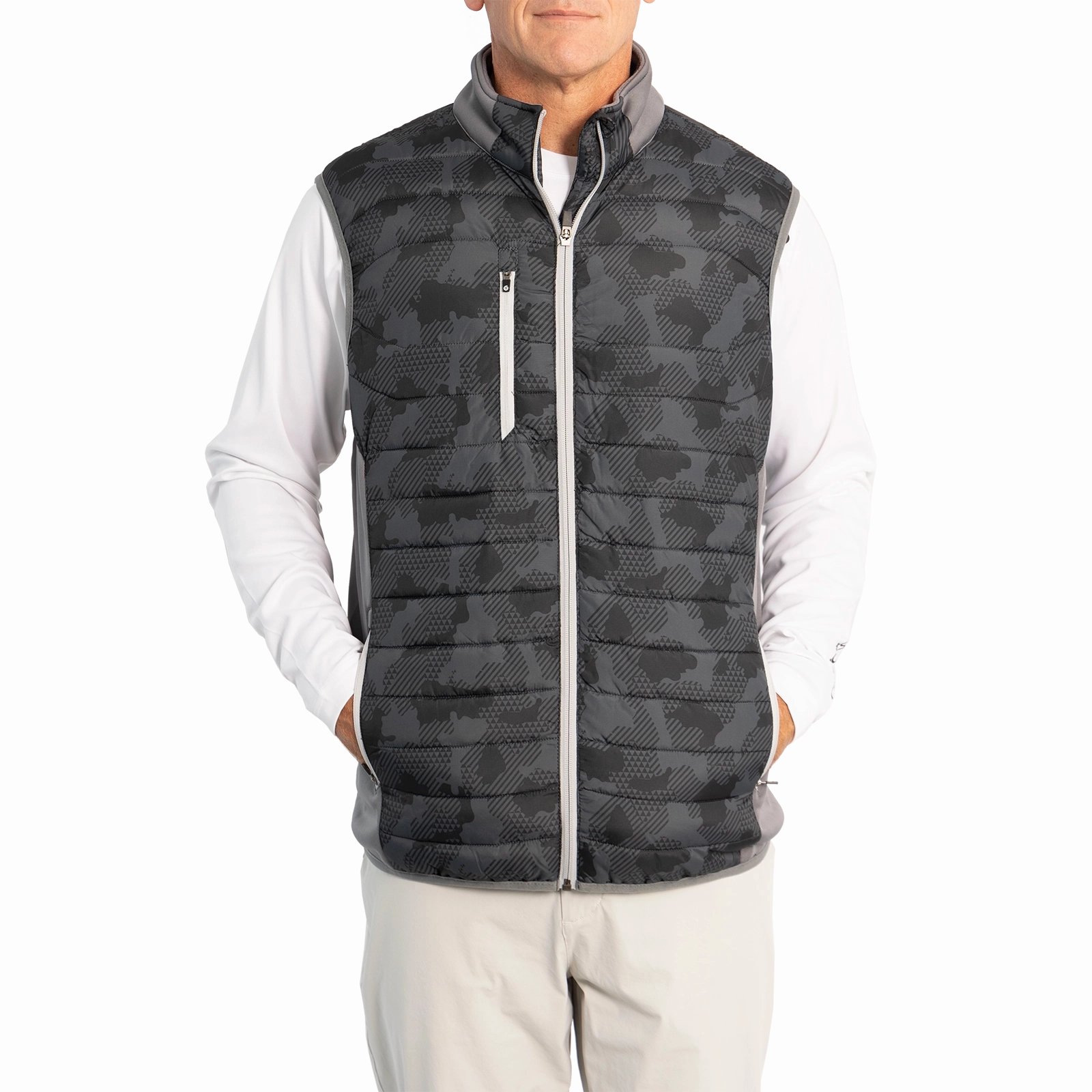 loyalty Sunderland Anton Padded Stretch Panel Performance Golf Gilet - Black Camo