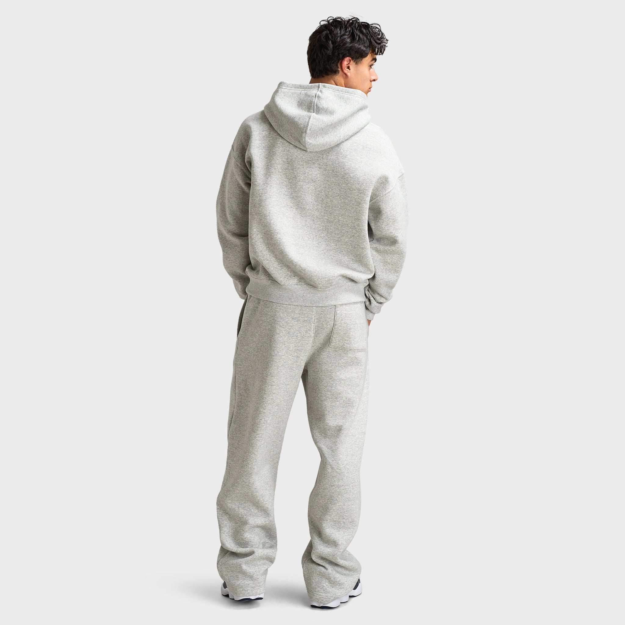 Jordan Brooklyn Oversized Pullover Hoodie Heather Grey / White Recycled materials Glove Friendly Cuff Design