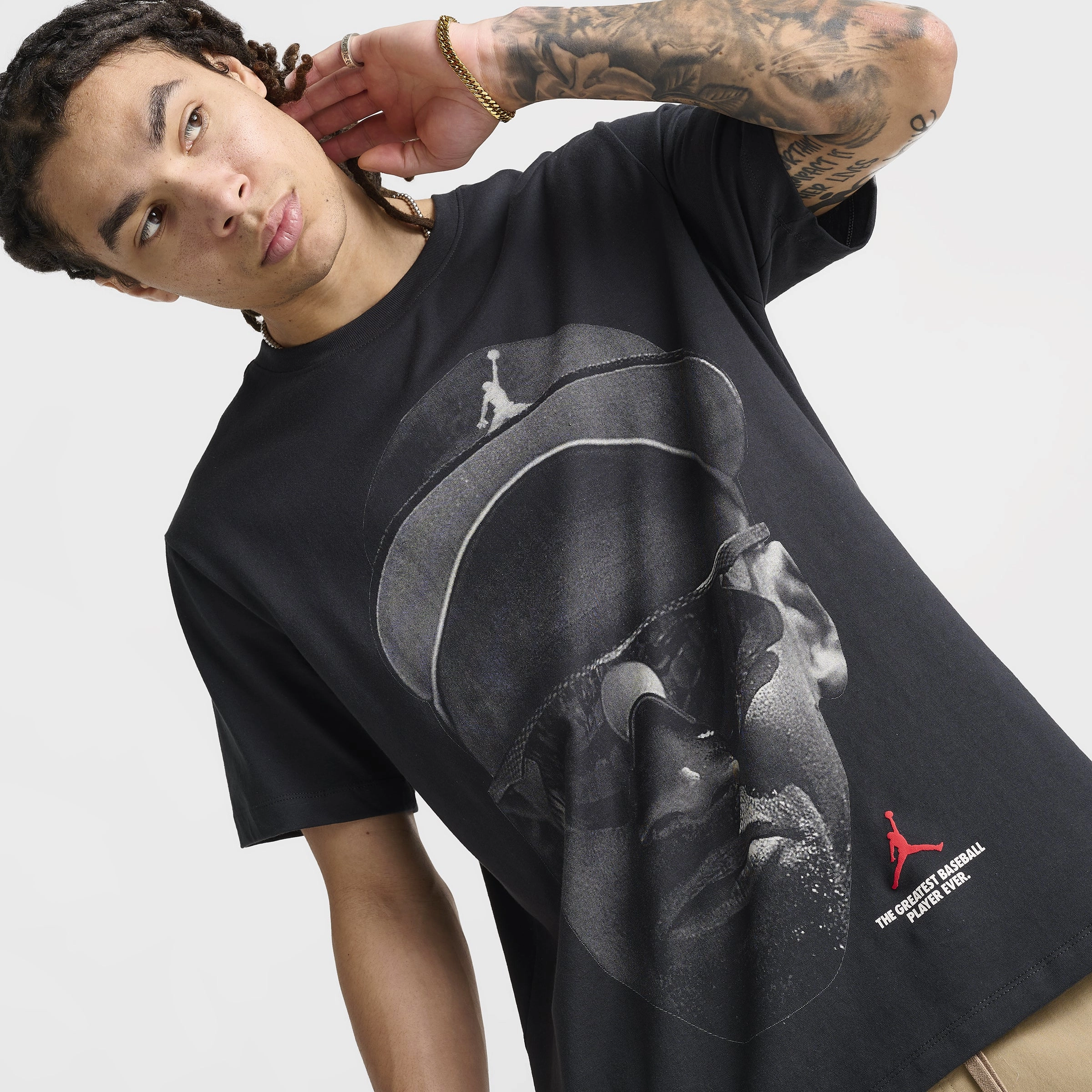 Wicking Technology Counter - measure - ready Jordan DMND45 Graphic T-Shirt / Off Noir