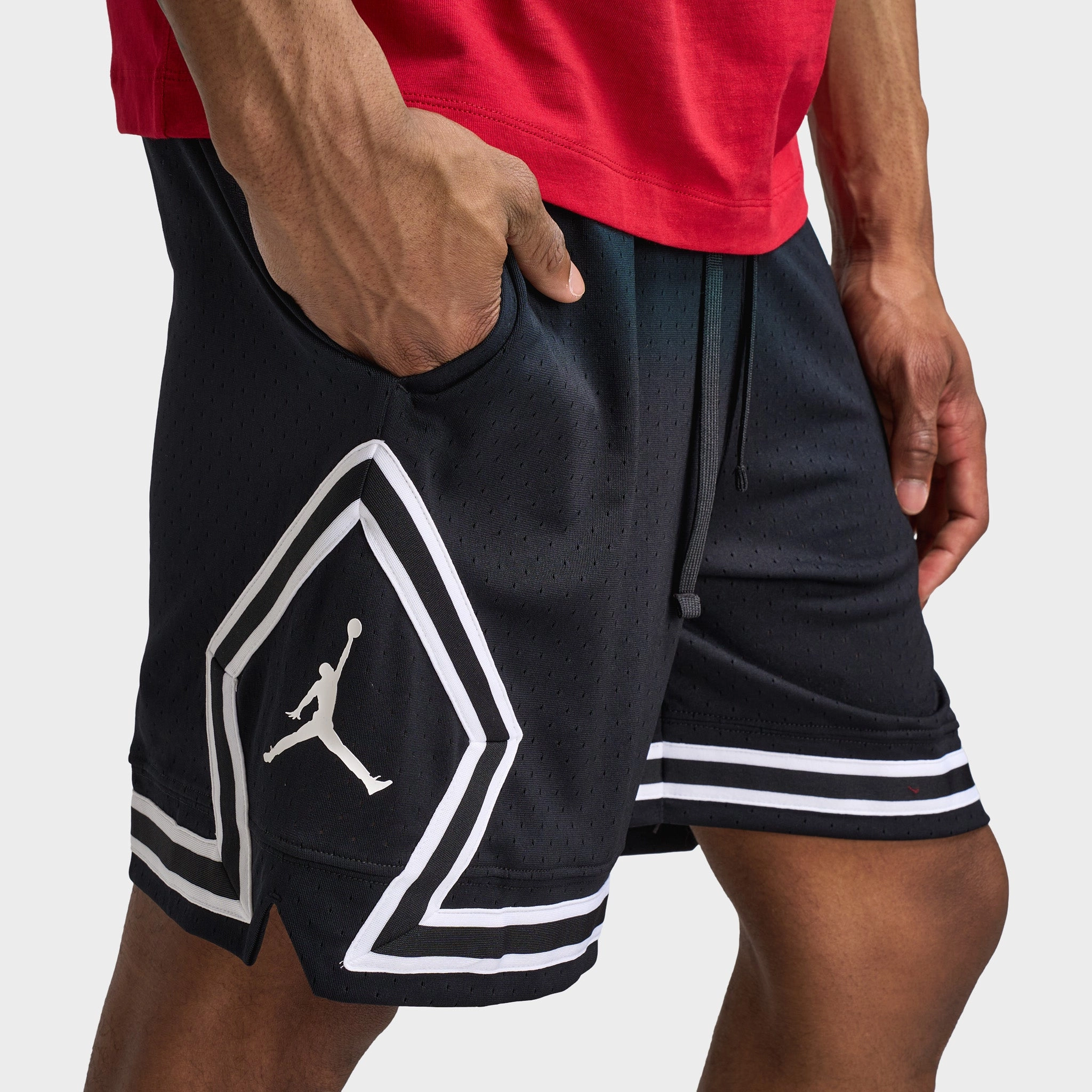 Jordan Dri-FIT Mesh Diamond Shorts Black / White - White Street Layers
