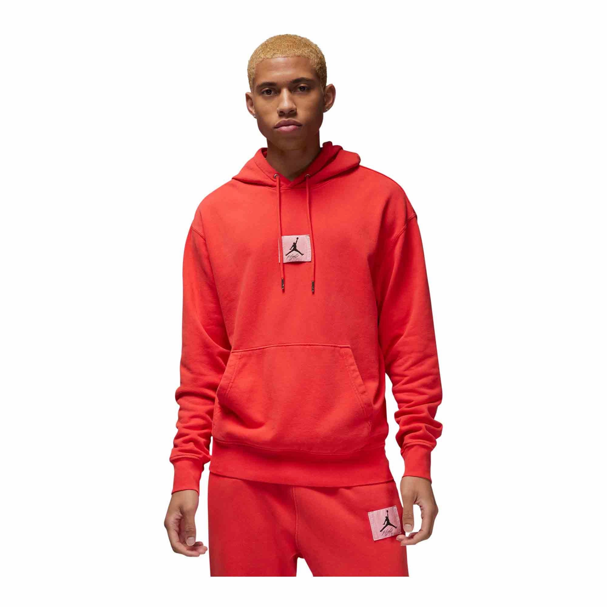Jordan Flight Fleece Men's Washed Pullover Hoodie HighDensity Weave AbrasionResistant Material