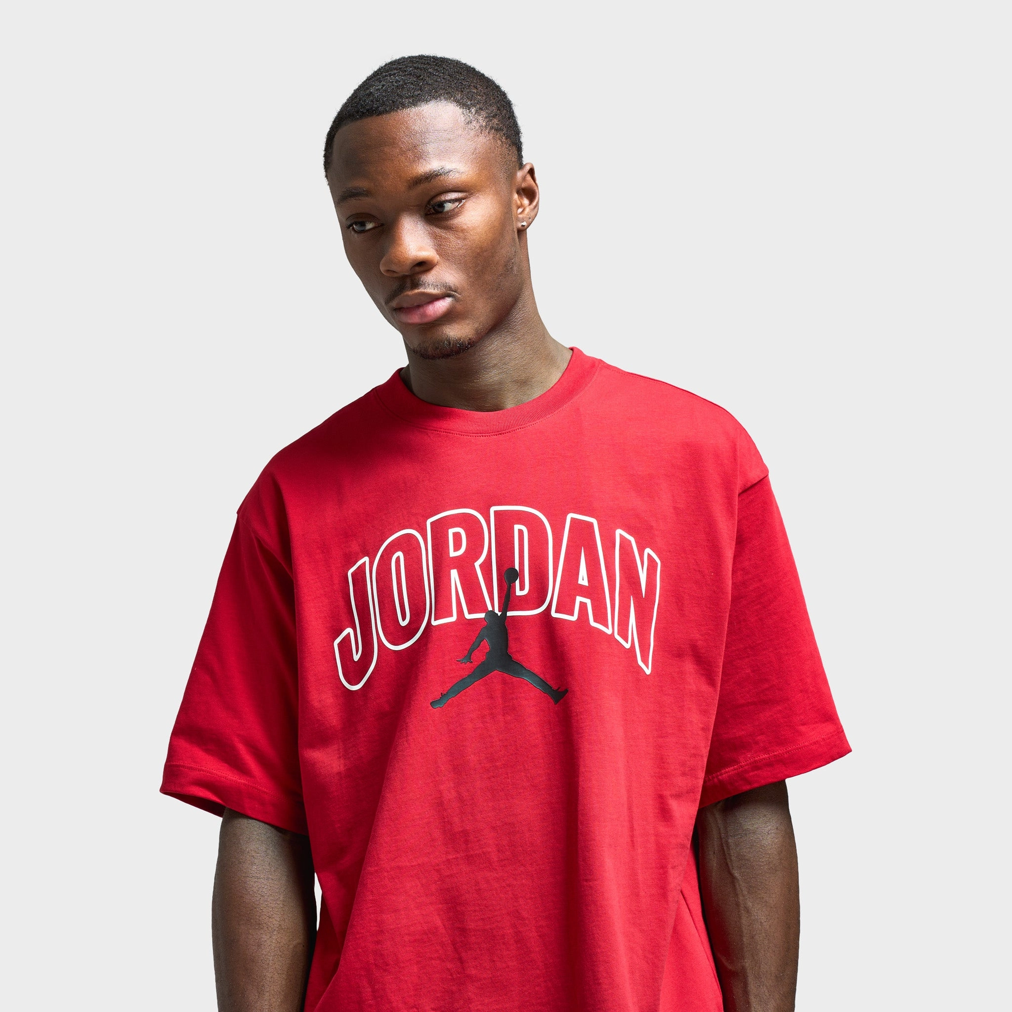 Stay Lightness Ventilated Back Panels Jordan Graphic T-Shirt Gym Red / Sail - Black