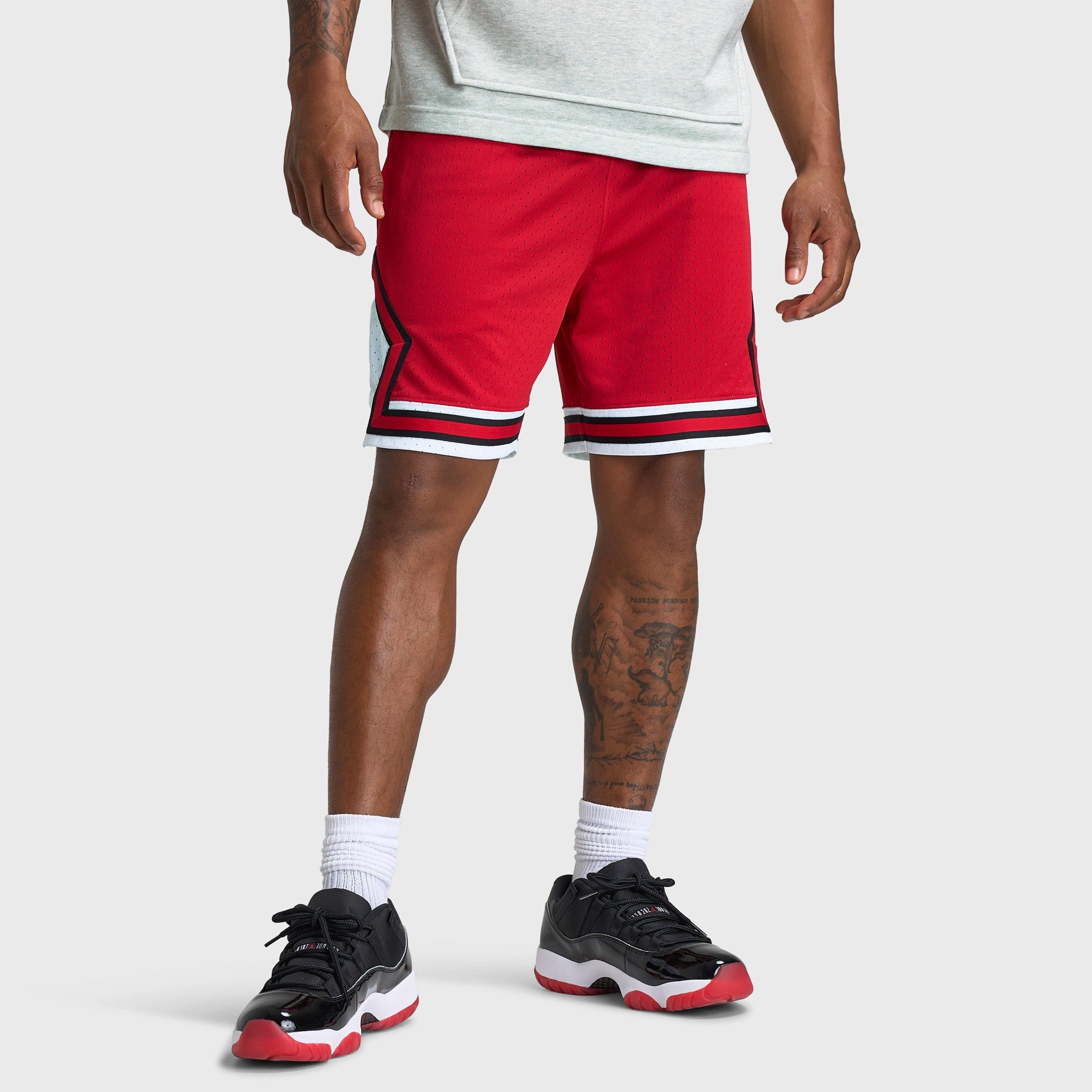 Jordan Sport Dri-FIT Mesh Diamond Shorts Gym Red / White - Black Sports Comfort