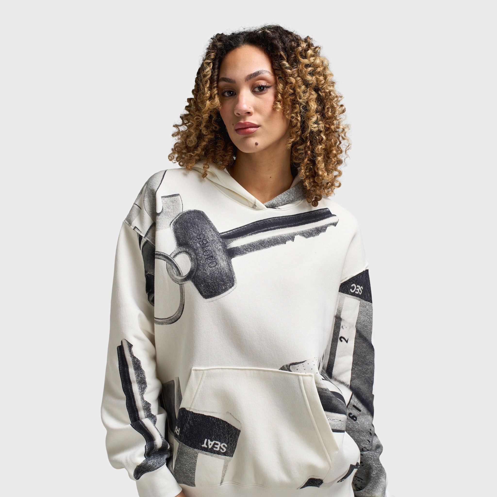 Jordan Women's Brooklyn All Over Print Hoodie Sail / Black Extra Layer Piece