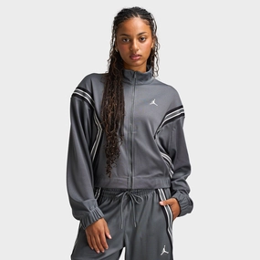 Jordan Women's Brooklyn Track Jacket Iron Grey / Black Strong Stitches
