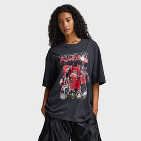 Compact Stitch Pattern Casual Chic Wear Jordan Women's Oversized Graphic Tee Mixtape / Off Noir