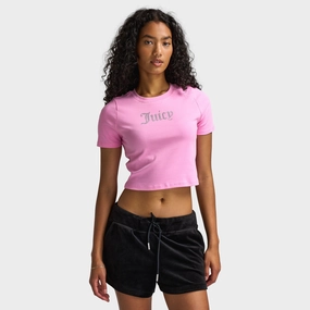 Juicy Couture Women's Bling Baby Tee / Fanciful Durable Stitching