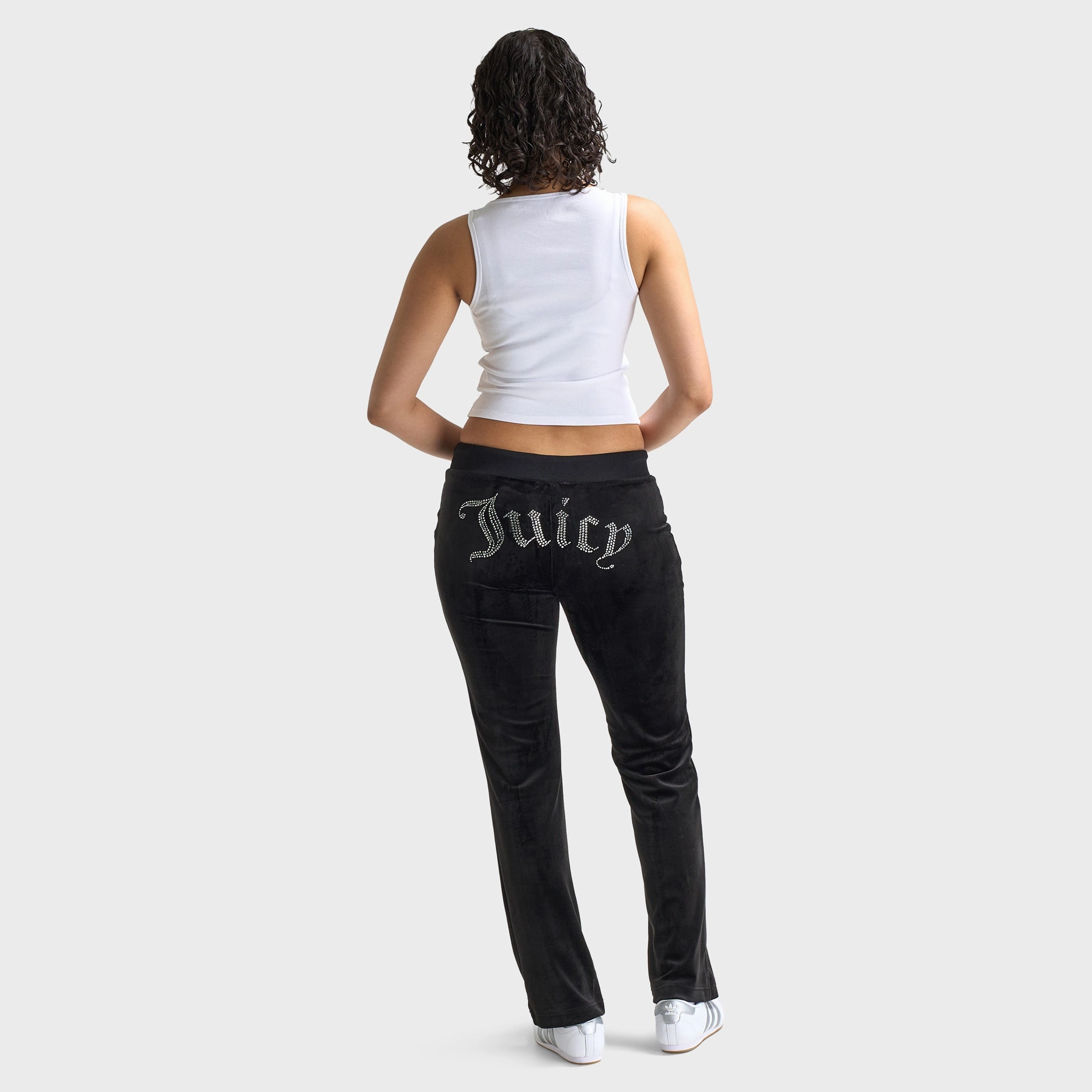 Juicy Couture Women's Cropped Fitted Graphic Tank / White Trendy Fabric
