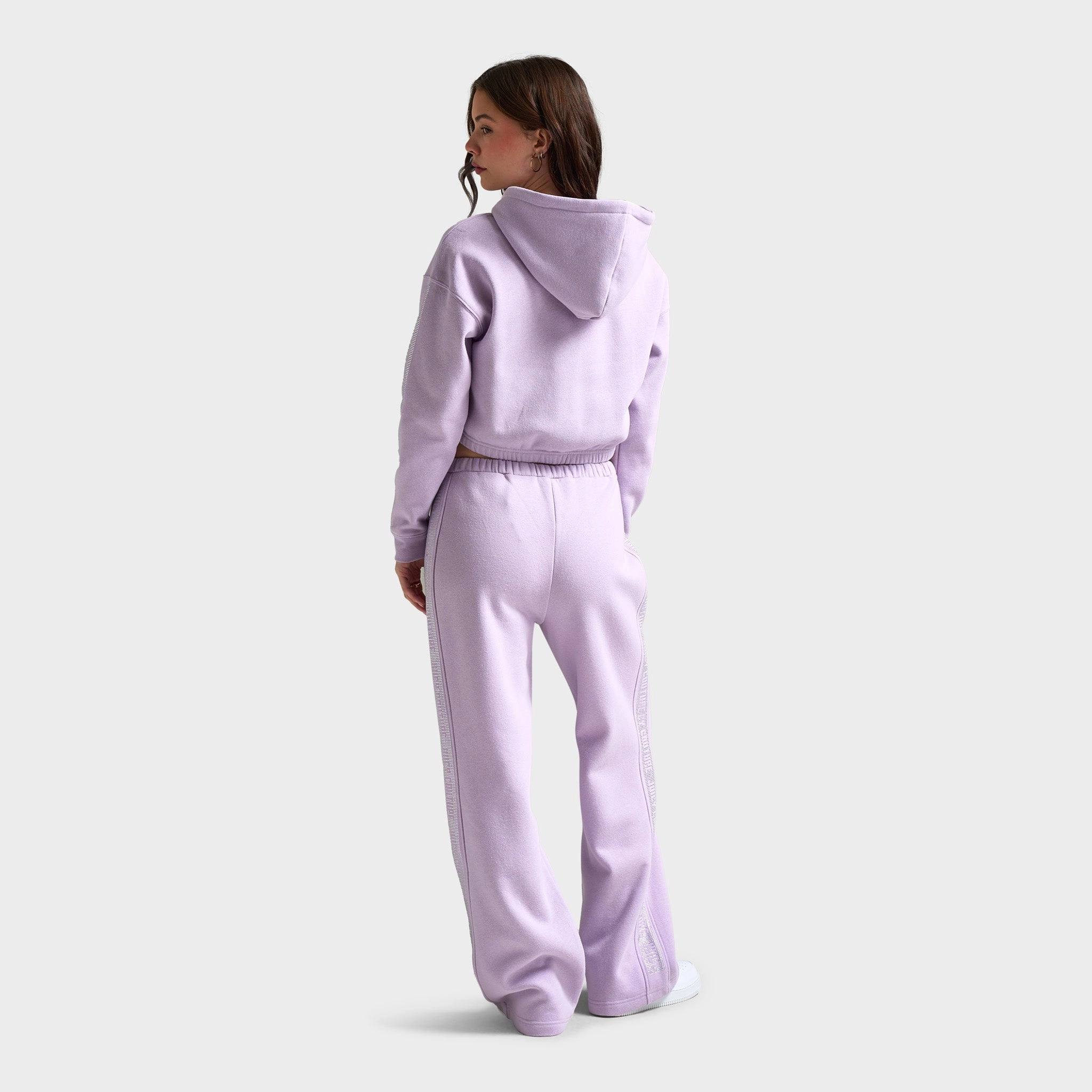 Seamless Shoulder Design Juicy Couture Women's Cropped Zip Hoodie / Orchid Petal