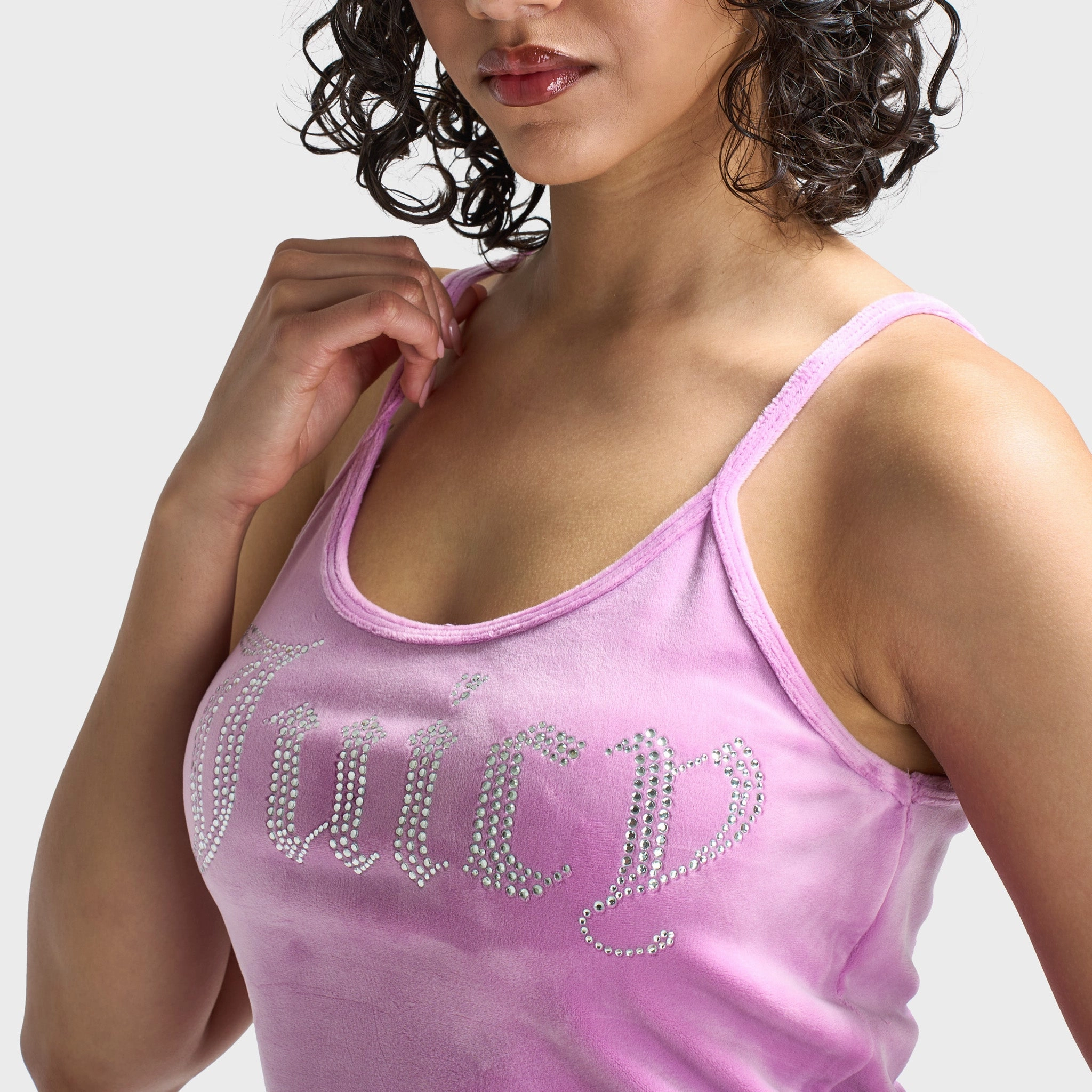 SeamFreeShoulders Chic Trend Juicy Couture Women's Fitted Cropped Tank / Violet Tulle