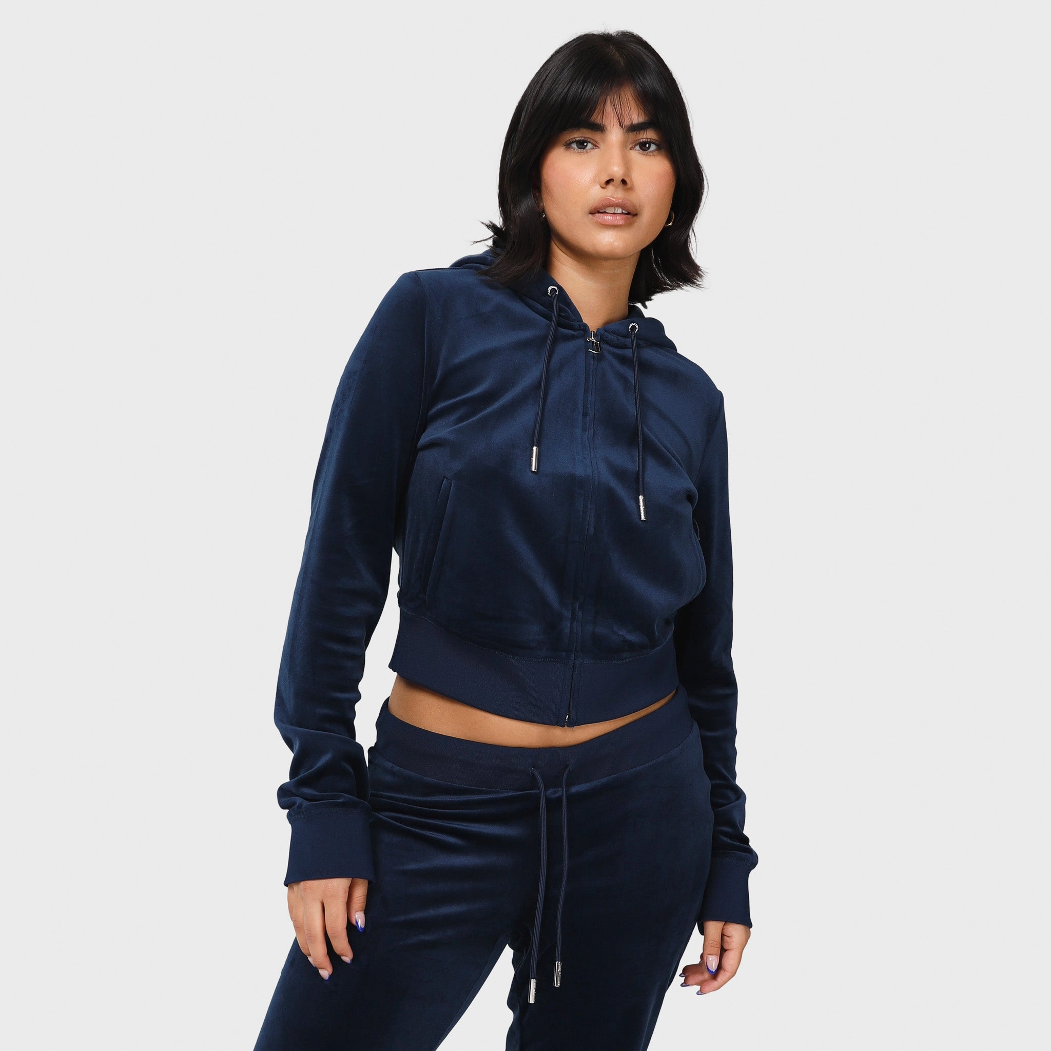 Insulated Layer Juicy Couture Women's OG Big Bling Full Zip Hoodie / Regal Blue