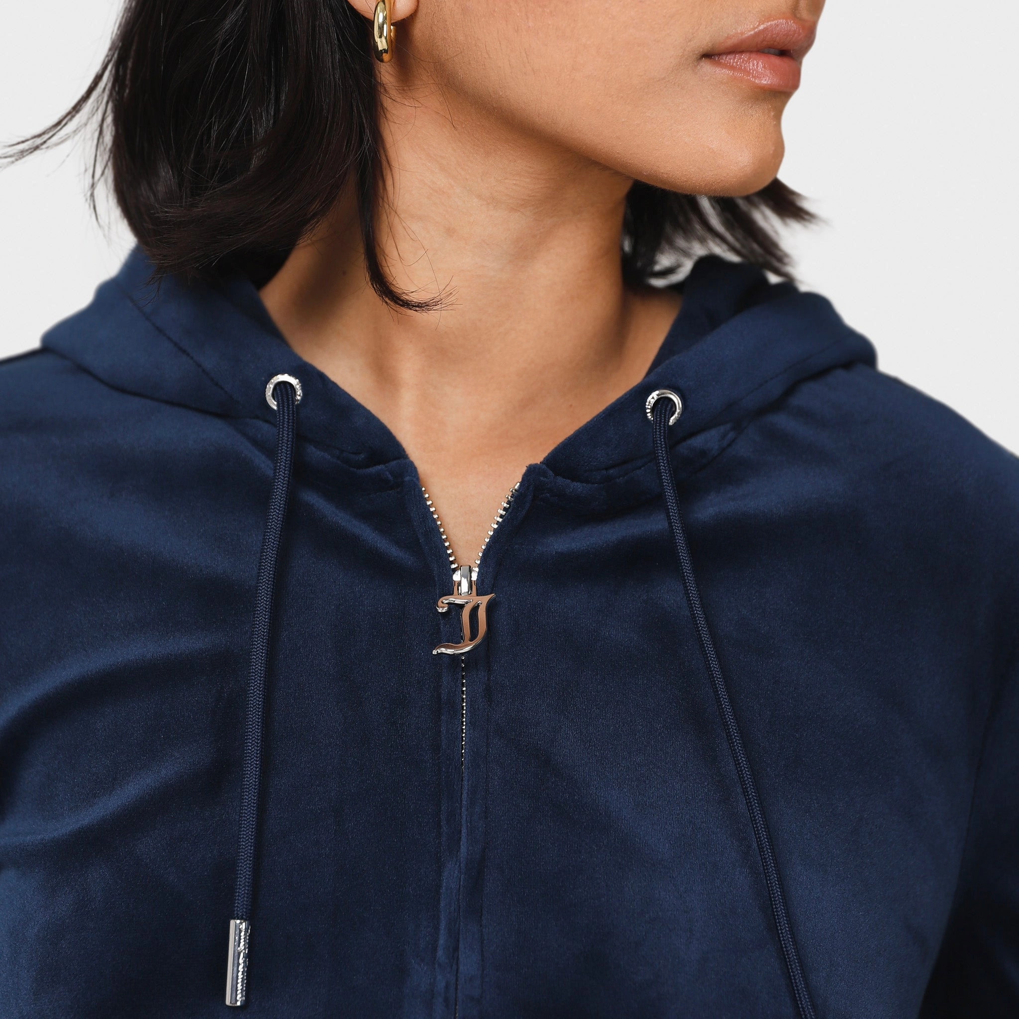 Waterproof Zipper Juicy Couture Women's OG Big Bling Full Zip Hoodie / Regal Blue