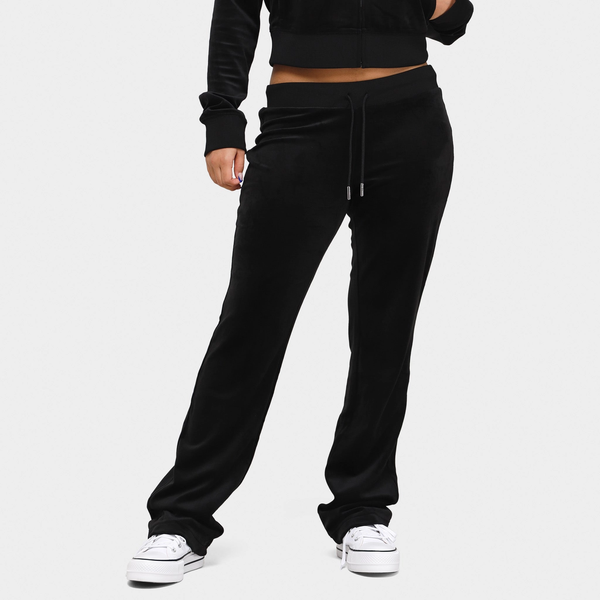 Easy Go Juicy Couture Women's OG Big Bling Velour Track Pants / Liquorice
