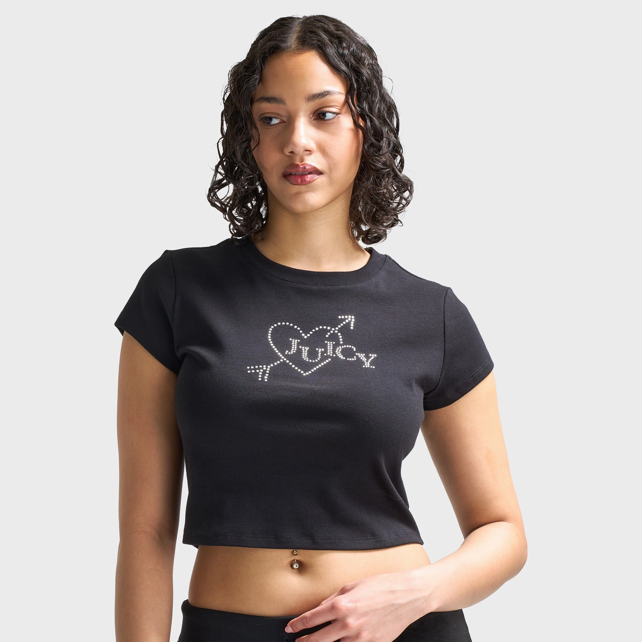 Soft Touch Fit Juicy Couture Women's V-Day Baby T-Shirt / Liquorice