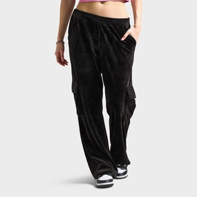 LayeredNeckline CompactFold Juicy Couture Women's Velour Cargo Pant / Black