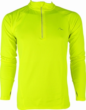 More Mile Vivid Half Zip Long Sleeve Mens Running Top - Yellow Coastal area kids'