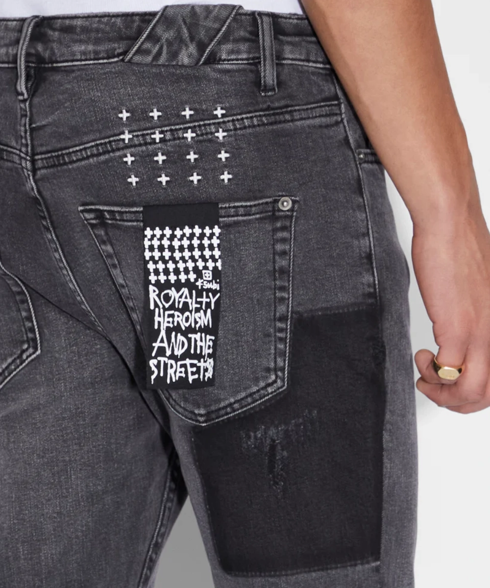 Reflective Safety Accents Ksubi Chitch Copy Paste Denim (Black)