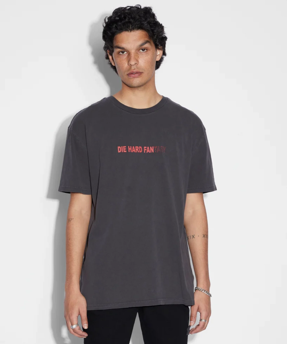 Ksubi Fan Biggie SS Tee (Faded Black) AntiStatic Lining